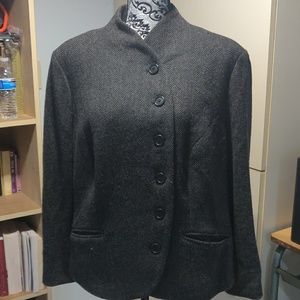 Lauren Ralph Lauren Tweed Asymmetrical Wool Blazer